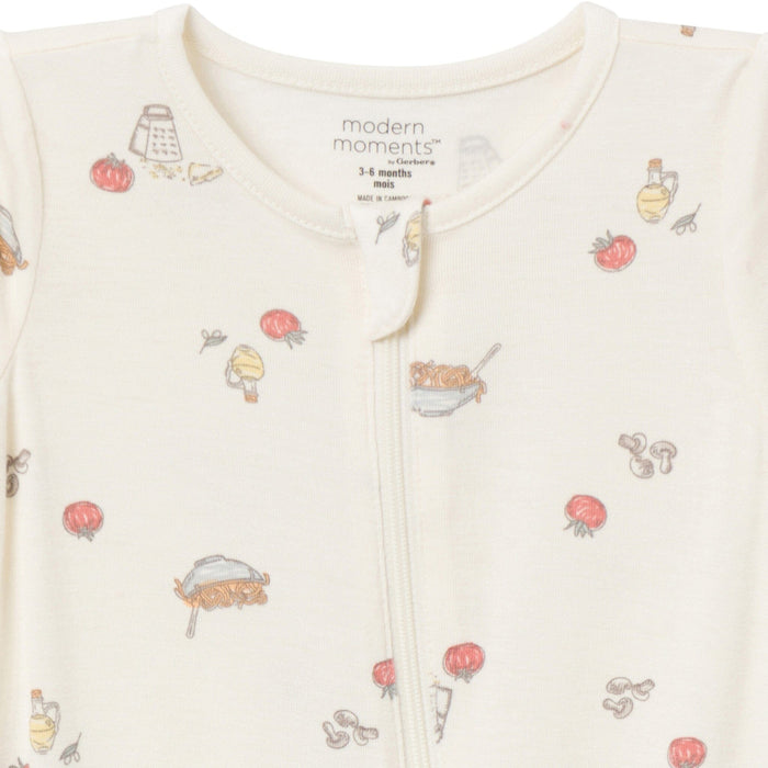 2-Pack Baby Neutral Ivory Pasta Dinner Footless Coveralls sleepwear Modern Moments™ by Gerber®