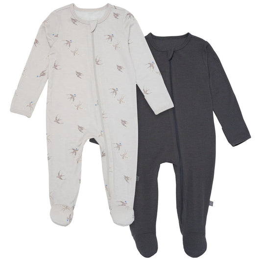 2-Pack Baby Neutral Light Grey Sparrows Sleep 'N Play With Mittens sleepwear Modern Moments™ by Gerber®