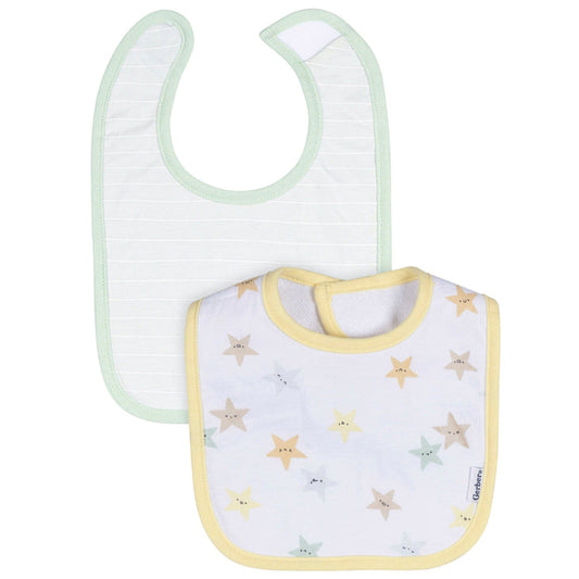2-Pack Baby Neutral Starry Smiles Dribbler Bibs Bibs & Burp Cloths Gerber®
