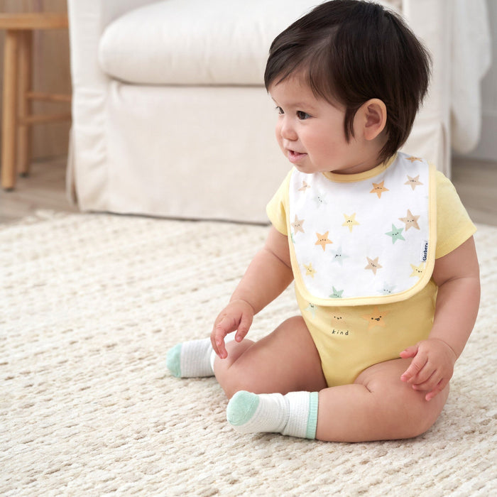 2-Pack Baby Neutral Starry Smiles Dribbler Bibs Bibs & Burp Cloths Gerber®