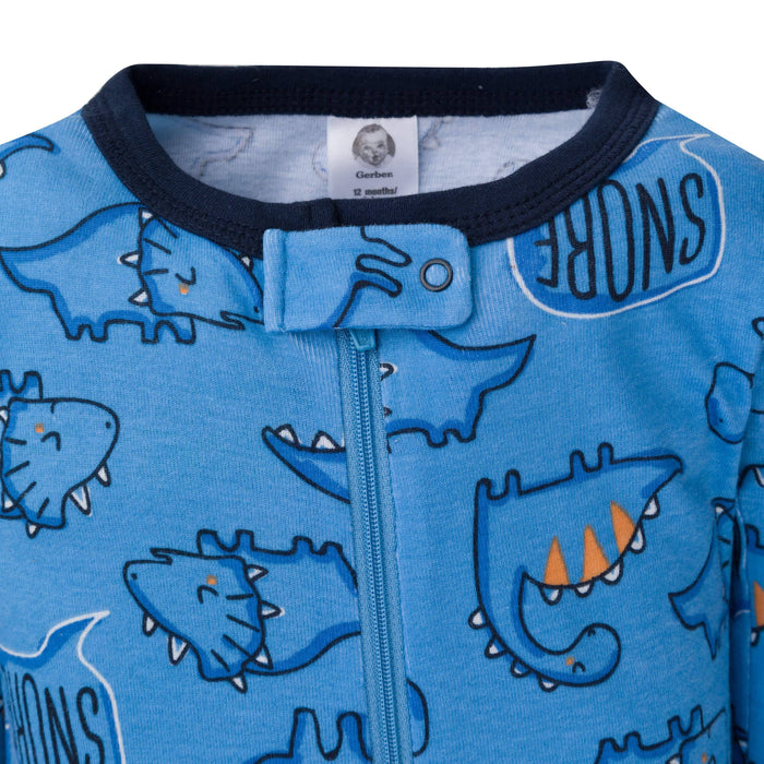 2-Pack Baby & Toddler Boys Dino Snug Fit Footed Cotton Pajamas-Gerber Childrenswear