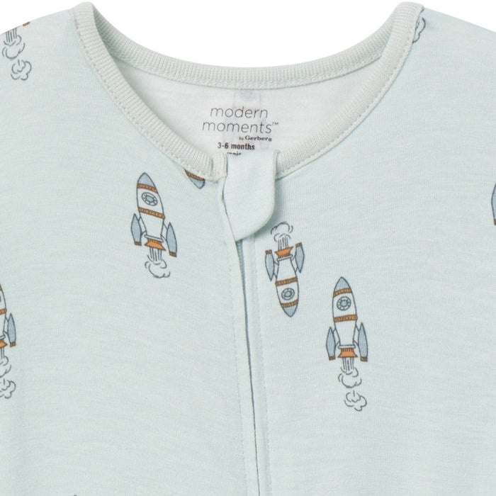 2-Pack Baby & Toddler Boys Light Sky Spaceship Tight Fitting Footless Pajamas sleepwear Modern Moments™ by Gerber®