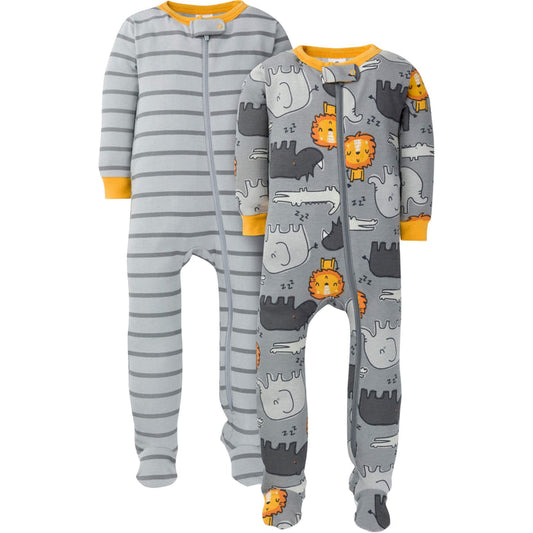 2-Pack Baby & Toddler Boys Lion Snug Fit Footed Cotton Pajamas-Gerber Childrenswear