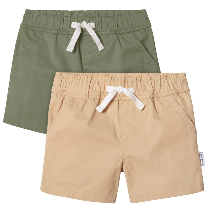 2-Pack Baby & Toddler Boys Olive/Dark Khaki Shorts