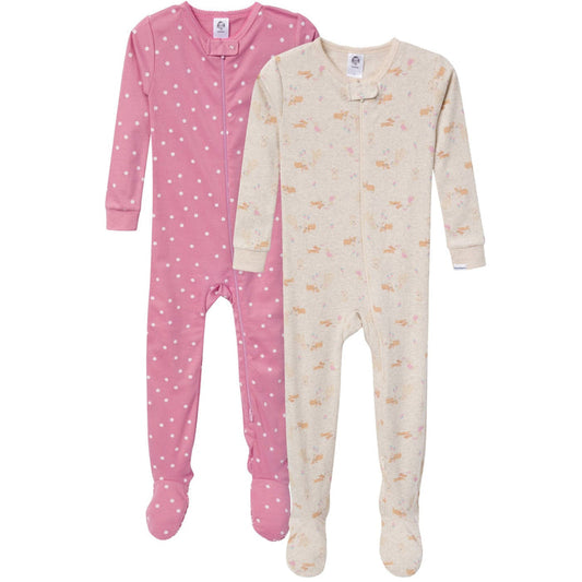 2-Pack Baby & Toddler Girls Dogs Snug Fit Footed Pajamas sleepwear Gerber®