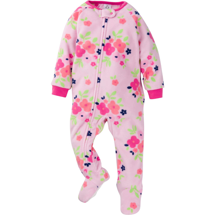 2-Pack Baby & Toddler Girls Floral Fleece Pajamas-Gerber Childrenswear