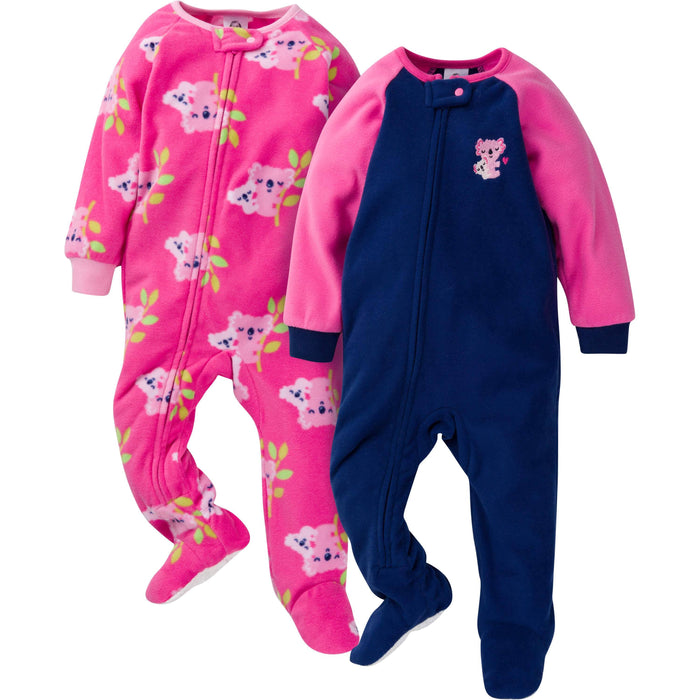2-Pack Baby & Toddler Girls Koala Fleece Pajamas-Gerber Childrenswear