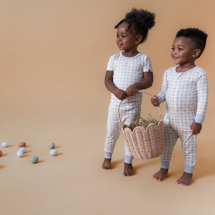 2-Pack Baby & Toddler Neutral Blue Plaid Tight Fitting Footless Pajamas sleepwear Modern Moments™ by Gerber®