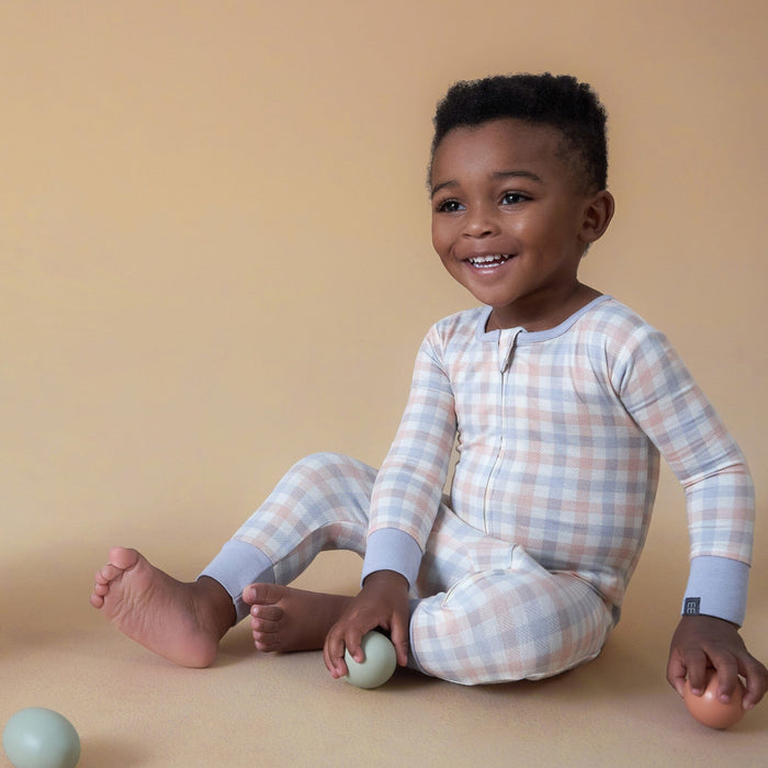 2-Pack Baby & Toddler Neutral Blue Plaid Tight Fitting Footless Pajamas sleepwear Modern Moments™ by Gerber®