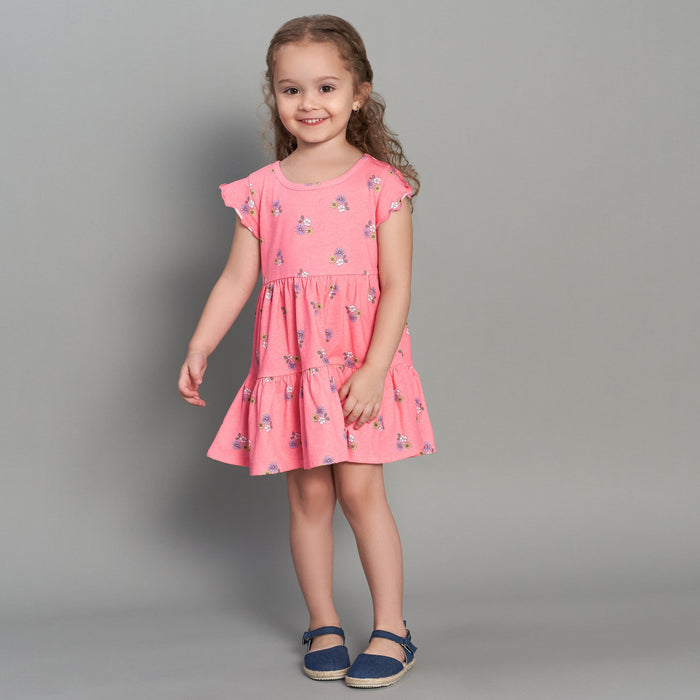 2-Pack Infant & Toddler Girls Pink Floral Knit Dresses