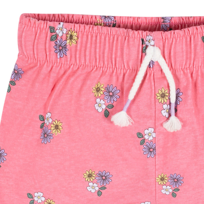 2-Pack Infant & Toddler Girls Pink Floral Pull-On Shorts