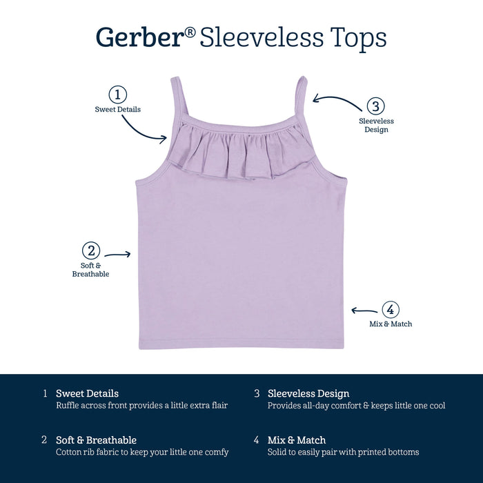 2-Pack Infant & Toddler Girls Pink & Purple Sleeveless Tops