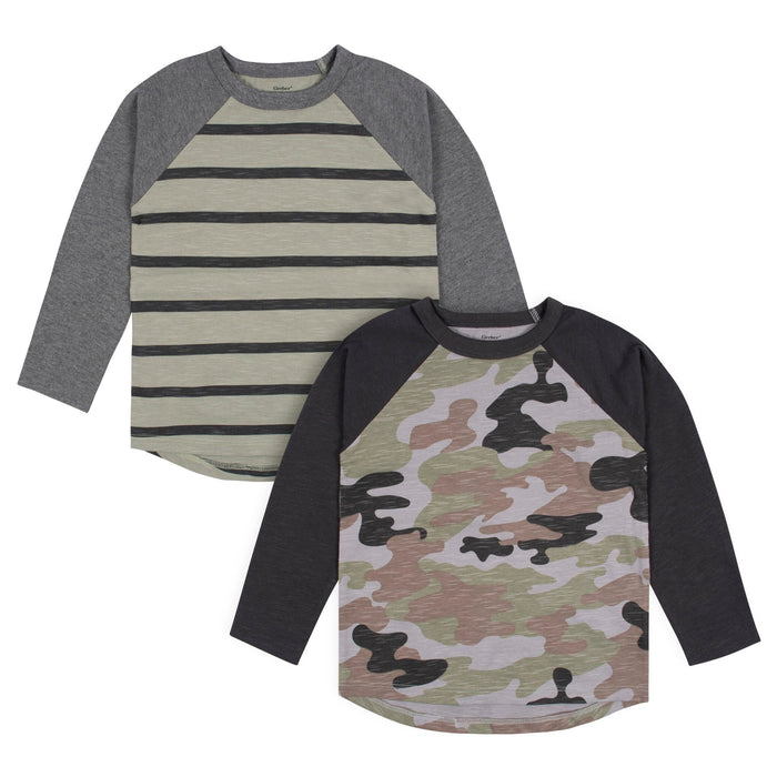 2-Pack Baby & Toddler Boys Green Camo Raglan Tees