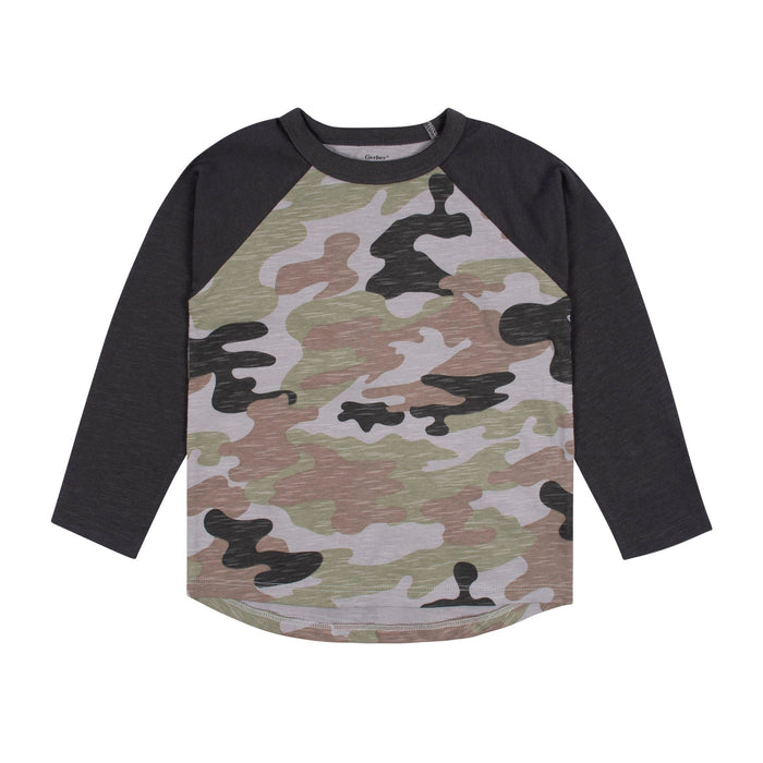 2-Pack Baby & Toddler Boys Green Camo Raglan Tees