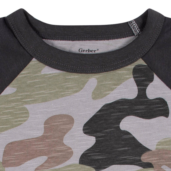 2-Pack Baby & Toddler Boys Green Camo Raglan Tees