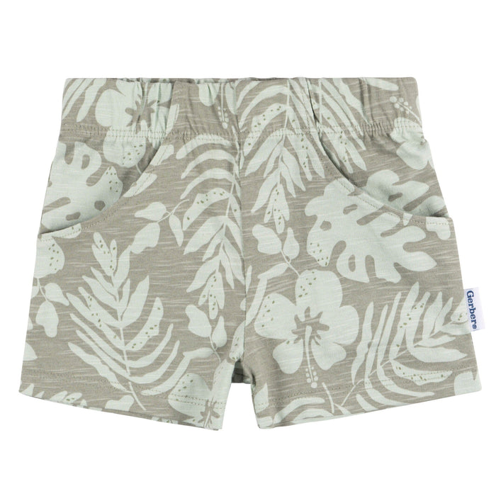 2-Piece Baby Boys Tropical Leaves T-Shirt and Shorts Set
