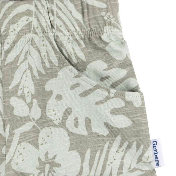 2-Piece Baby Boys Tropical Leaves T-Shirt and Shorts Set