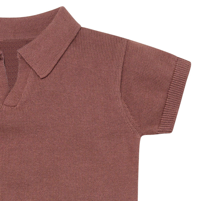 2-Piece Baby Boys Brown Johnny Collar Sweater Knit Set outfits Modern Moments™ by Gerber®