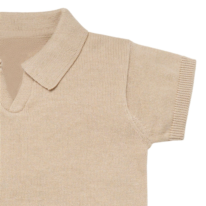 2-Piece Baby Boys Light Tan Johnny Collar Sweater Knit Set outfits Modern Moments™ by Gerber®