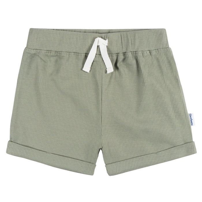 2-Piece Baby Boys Olive Bodysuit and Shorts