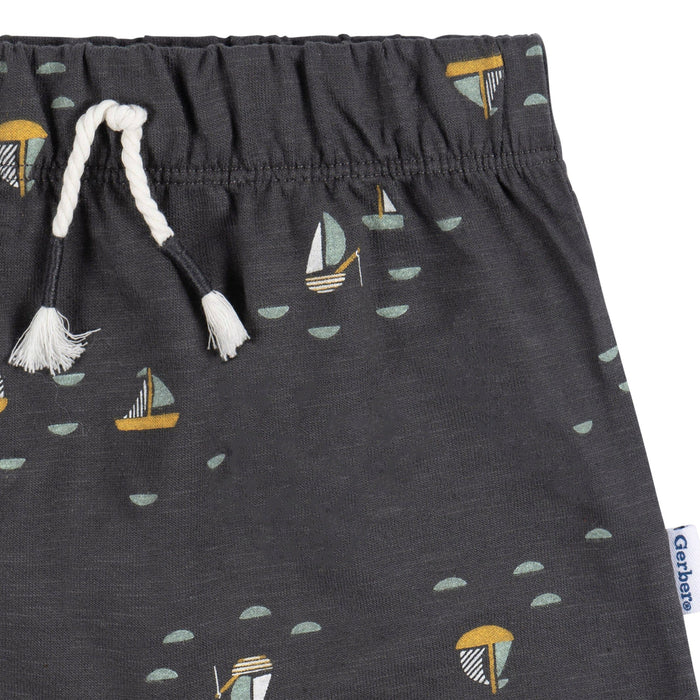 2-Piece Baby Boys Sailboats T-Shirt and Shorts
