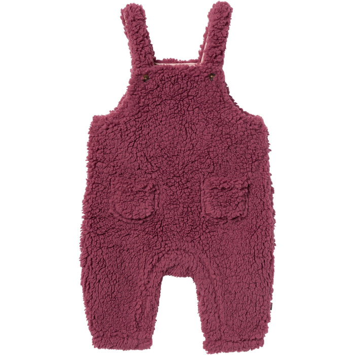 2-Piece Baby Girls Dark Rose Microplush Overall