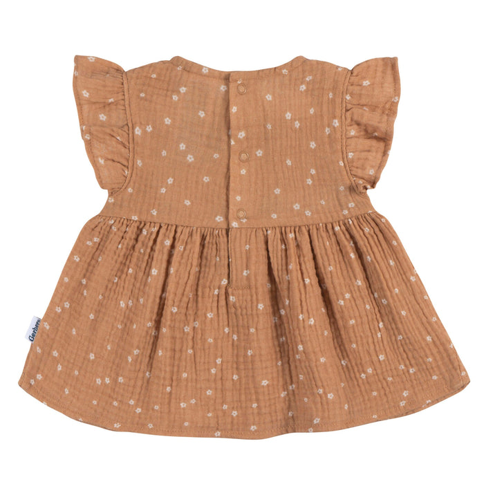2-Piece Baby Girls Ditsy Floral Dress and Diaper Cover