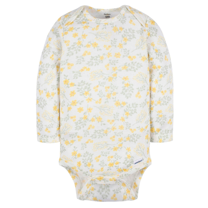 2-Piece Baby Girls Green Floral Jumper & Top Set