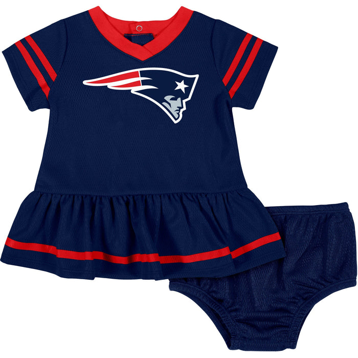 Baby Girls New England Patriots Cheerleader Dress and Diaper Cover Set NFL NFL