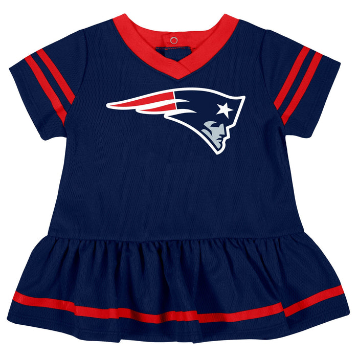Baby Girls New England Patriots Cheerleader Dress and Diaper Cover Set NFL NFL