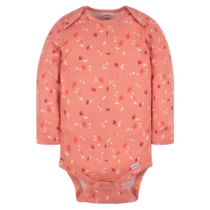 2-Piece Baby Girls Orange Leaves Jumper & Top Set