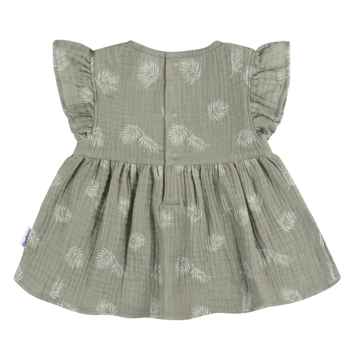 2-Piece Baby Girls Palms Dress and Diaper Cover