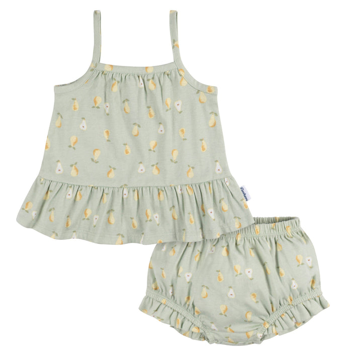 2-Piece Baby Girls Pears Dress and Diaper Cover
