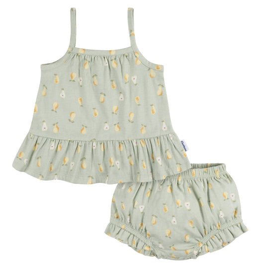 2-Piece Baby Girls Pears Dress and Diaper Cover