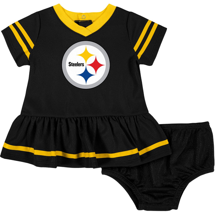 Baby Girls Pittsburgh Steelers Cheerleader Dress and Diaper Cover Set NFL NFL