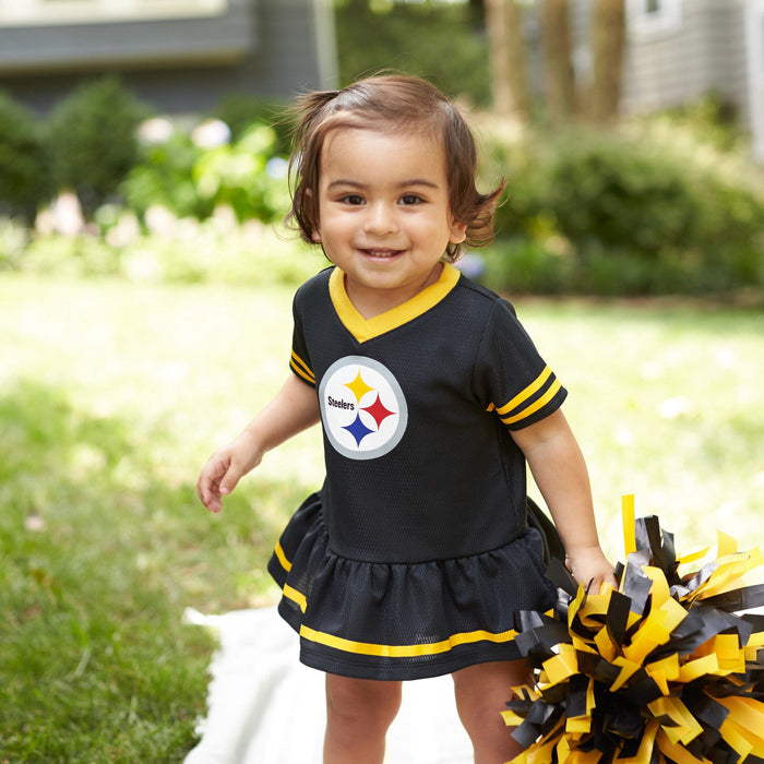 Baby Girls Pittsburgh Steelers Cheerleader Dress and Diaper Cover Set NFL NFL