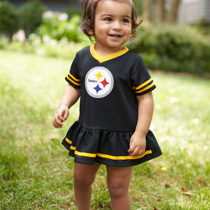 Baby Girls Pittsburgh Steelers Cheerleader Dress and Diaper Cover Set NFL NFL