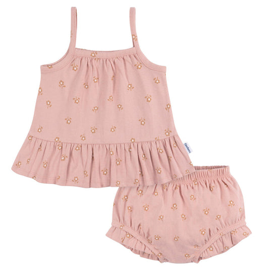 2-Piece Baby Girls Poppies Dress and Diaper Cover