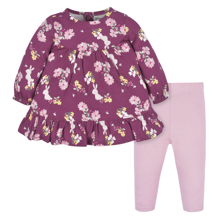 2-Piece Baby & Toddler Girls Apple Bouquets Long Sleeve Dress & Leggings Set
