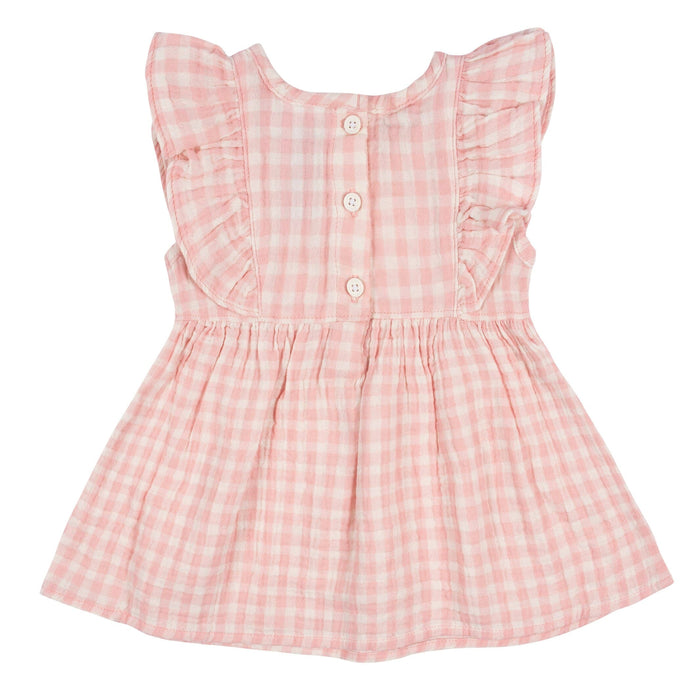 2-Piece Baby & Toddler Girls Gingham Gauze Dress & Diaper Cover Set