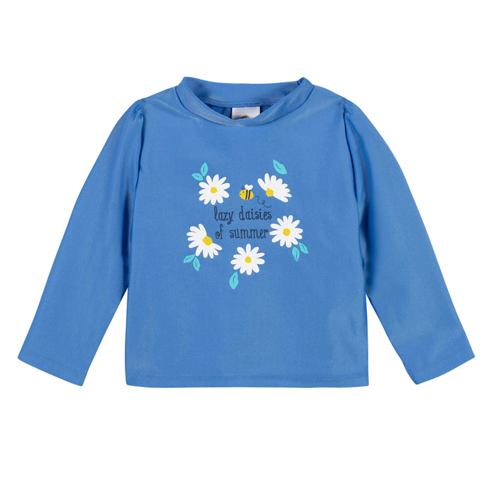2-Piece Baby & Toddler Girls Darling Daisy Rash Guard & Swim Bottoms Set-Gerber Childrenswear