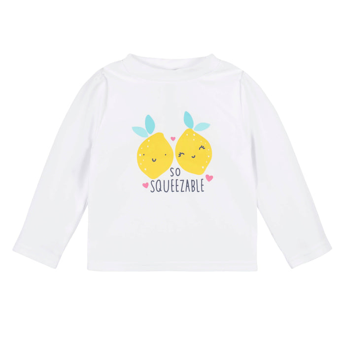 2-Piece Baby & Toddler Girls Lemon Squeeze Rash Guard & Swim Bottoms Set-Gerber Childrenswear