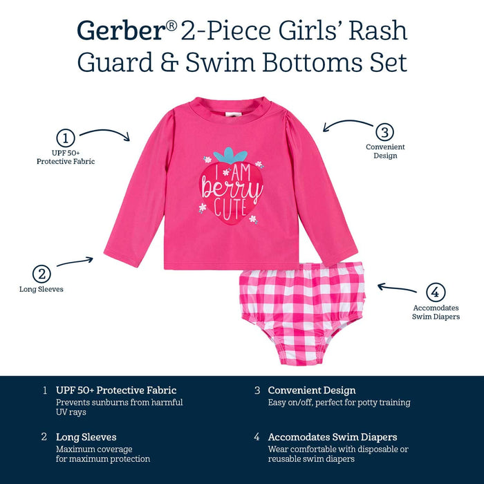 2-Piece Baby & Toddler Girls Summer Blossom Rash Guard & Swim Bottoms Set