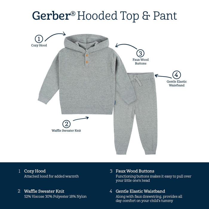 2-Piece Infant and Toddler Boys Heather Gray Sweater Knit Set