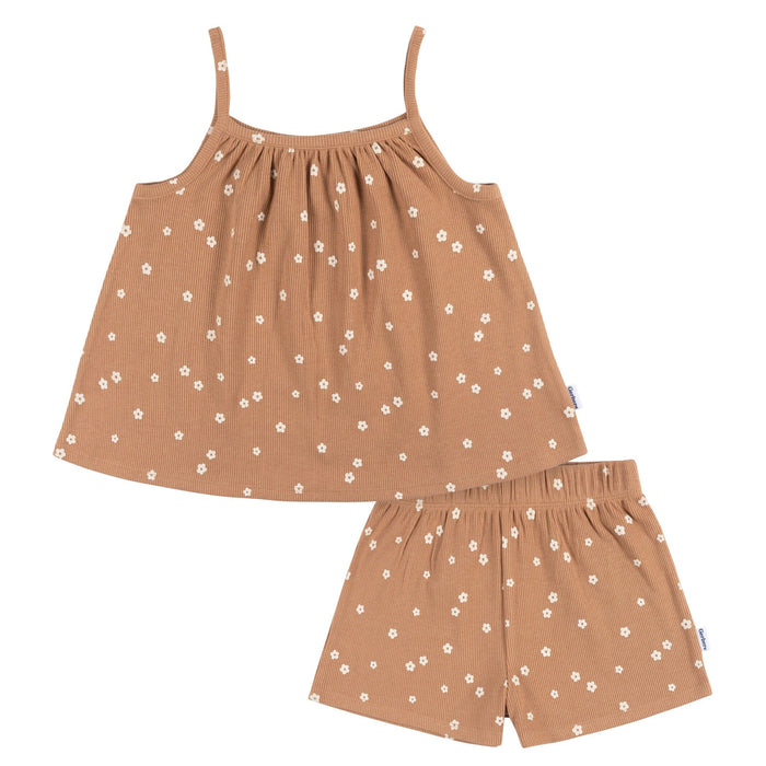 2-Piece Infant and Toddler Girls Ditsy Floral Shirt & Shorts Set