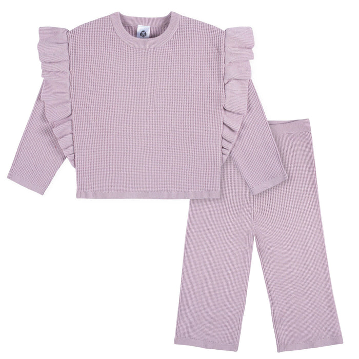 2-Piece Baby and Toddler Girls Lavender Sweater Knit Set