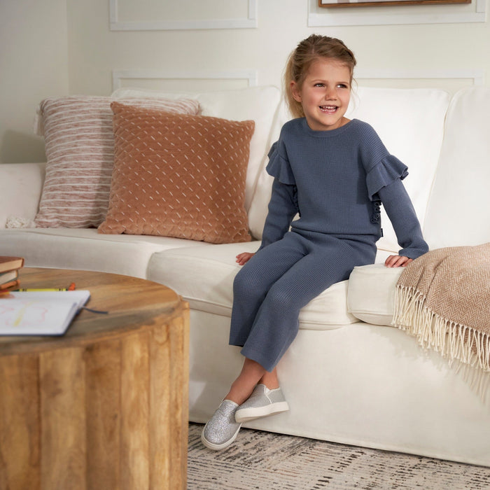 2-Piece Baby and Toddler Girls Teal Sweater Knit Set