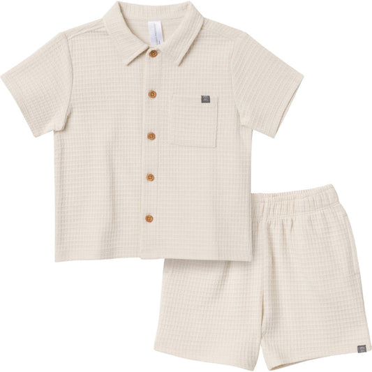 2-Piece Infant & Toddler Boys Beige Resort Shirt and Shorts Set outfits Modern Moments™ by Gerber®