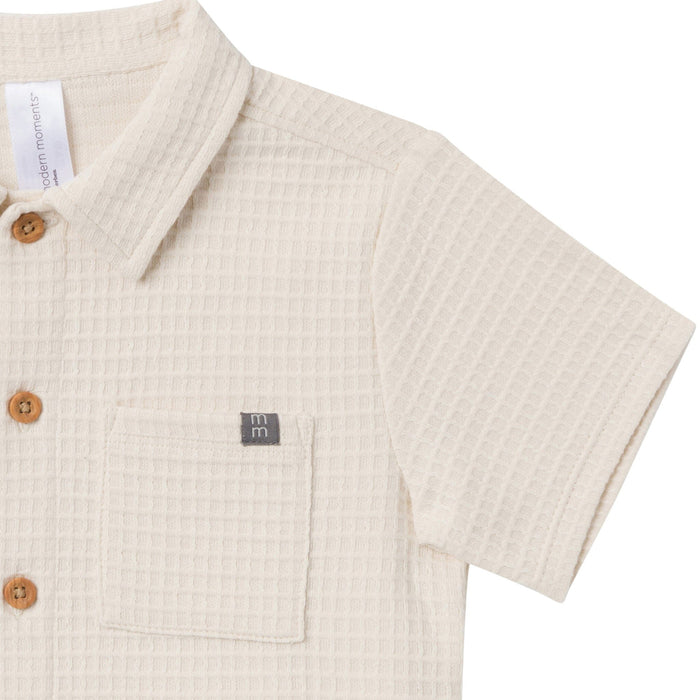 2-Piece Infant & Toddler Boys Beige Resort Shirt and Shorts Set outfits Modern Moments™ by Gerber®