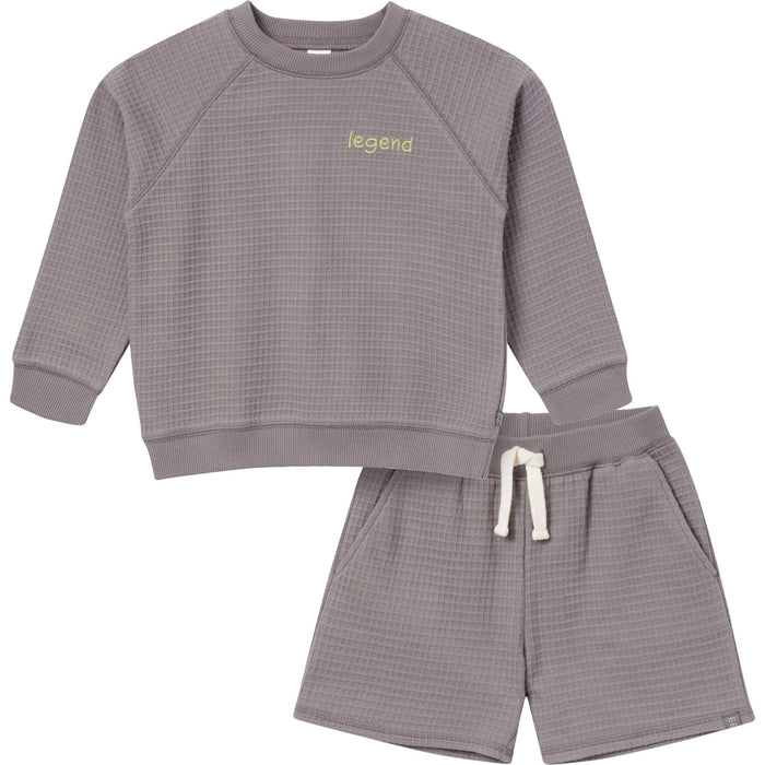 2-Piece Infant & Toddler Boys Grey Long Sleeve Top and Shorts Set outfits Modern Moments™ by Gerber®